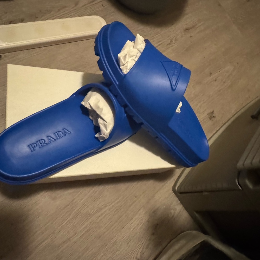 Prada Blue Sporty Sandals
